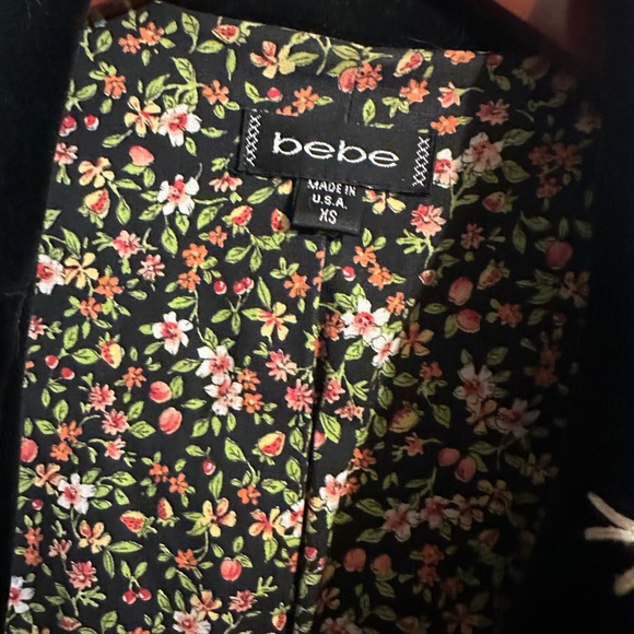 bebe Velvet Embroidered Blazer Jacket XS Vintage - Picture 11 of 14